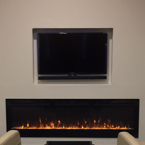 TV wall electric fireplace|Touchstone Sideline 84