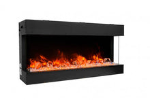 Load image into Gallery viewer, Amantii 72″ wide x 3-7/8″ in depth – 3 Sided Glass Smart Electric Fireplace 72-TRV-slim