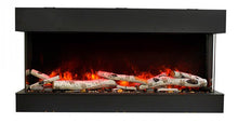 Load image into Gallery viewer, Amantii 30″ wide x 3-7/8″ in depth – 3 Sided Glass Smart Electric Fireplace 30-TRV-slim