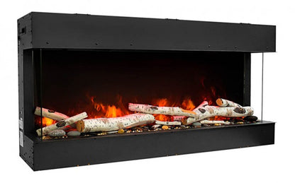 Amantii 72″ wide x 3-7/8″ in depth – 3 Sided Glass Smart Electric Fireplace 72-TRV-slim