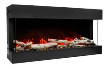 Load image into Gallery viewer, Amantii 40″ wide x 3-7/8″ in depth – 3 Sided Glass Smart Electric Fireplace 40-TRV-slim