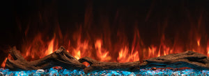 Clear Ember Bed Stones | Modern Flames 96" Landscape Pro Multi-Sided Built-In Electric Fireplace