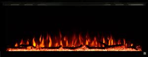 Touchstone Sideline Elite Electric Fireplace 100" Recessed - Orange bed and orange flame option