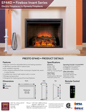Load image into Gallery viewer, Dynasty Fireplaces Presto 44&quot; Electric Fireplace Insert
