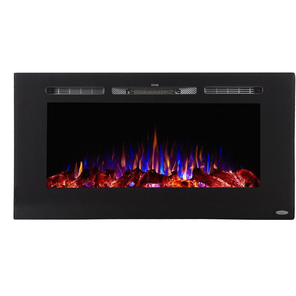 Indoor Fireplaces - Touchstone Sideline 40" Black Recessed Mounted Electric Fireplace | Very Good Fireplaces