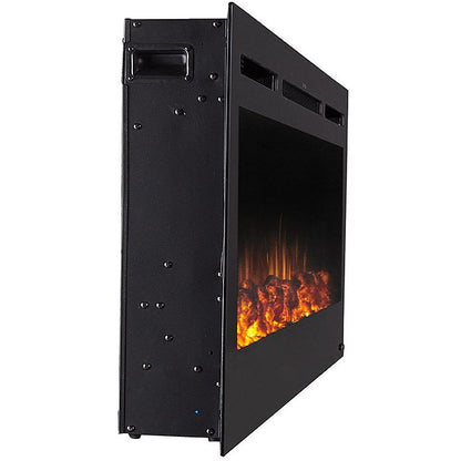 Touchstone Sideline 50" Recessed Mounted Black Frame Electric Fireplace, 1500W  Heat | Very Good Fireplaces