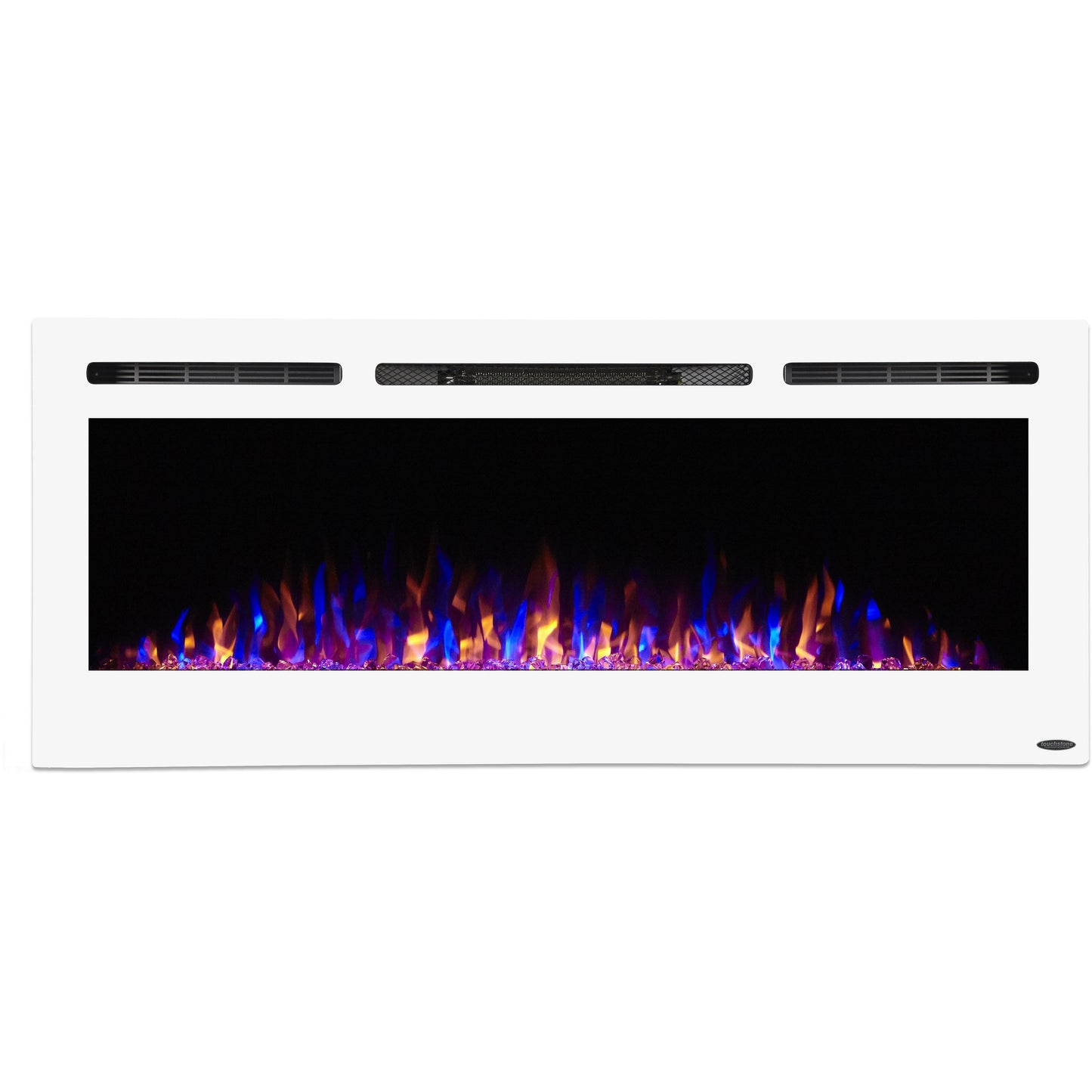Touchstone Sideline 50" White Recessed or Mounted Electric Fireplace