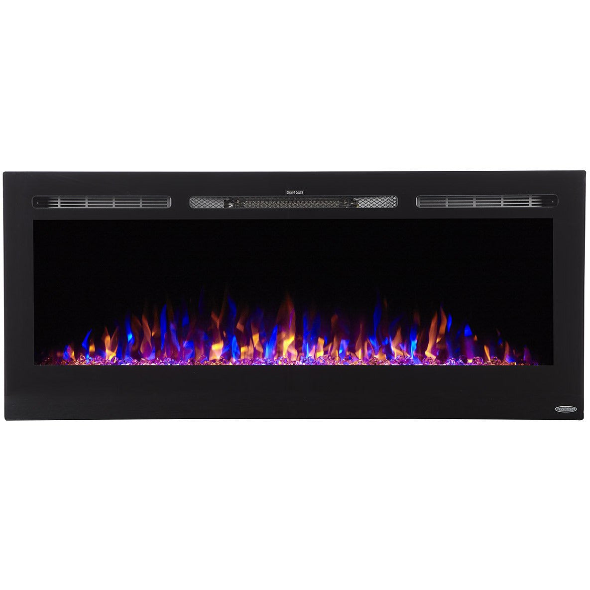 Multiple Flame Colors of Touchstone Sideline 50" Recessed Mounted Black Frame Electric Fireplace | Very Good Fireplaces