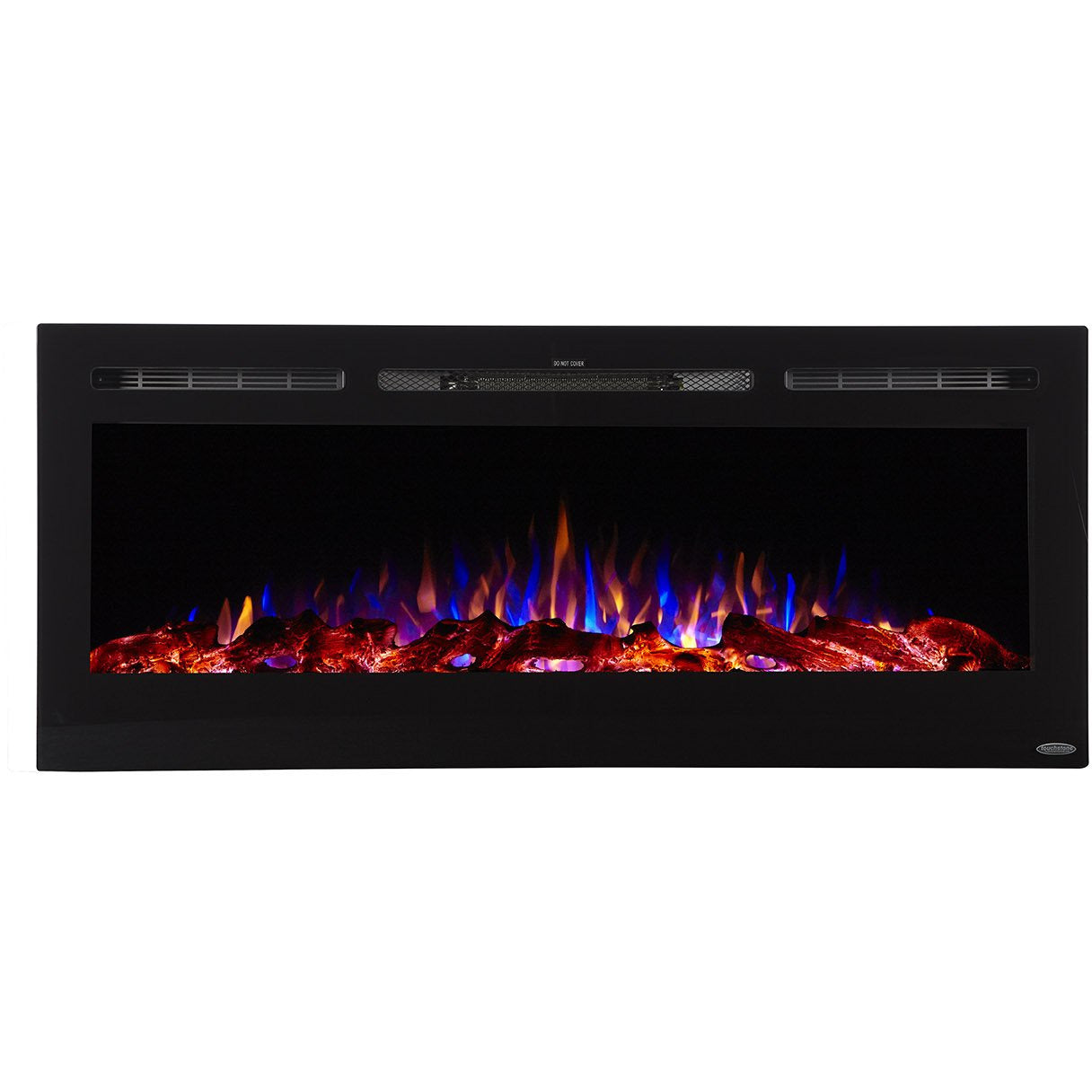Touchstone Sideline 50" Recessed Mounted Black Frame Electric Fireplace | Very Good Fireplaces