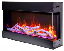 Load image into Gallery viewer, Amantii 72″ wide x 3-7/8″ in depth – 3 Sided Glass Smart Electric Fireplace 72-TRV-slim