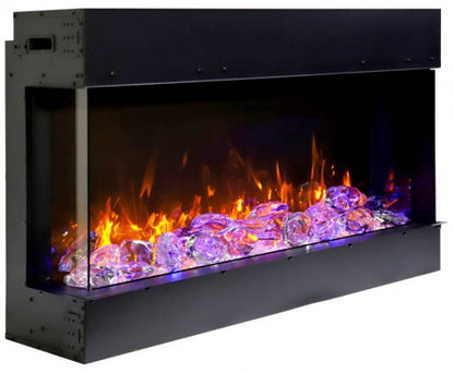 Amantii 72″ wide x 3-7/8″ in depth – 3 Sided Glass Smart Electric Fireplace 72-TRV-slim