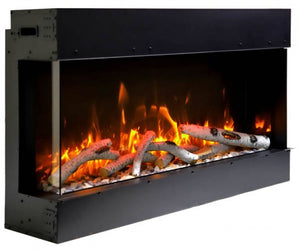 Amantii 50″ wide x 3-7/8″ in depth – 3 Sided Glass Smart Electric Fireplace 50-TRV-slim