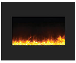 Amantii 26" Zero Clearance Fireplace with 29" x 23" Black Glass Surround ZECL-26-2923-BG