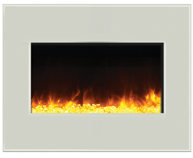Amantii 26" Zero Clearance Fireplace with 29" x 23" Black Glass Surround ZECL-26-2923-BG
