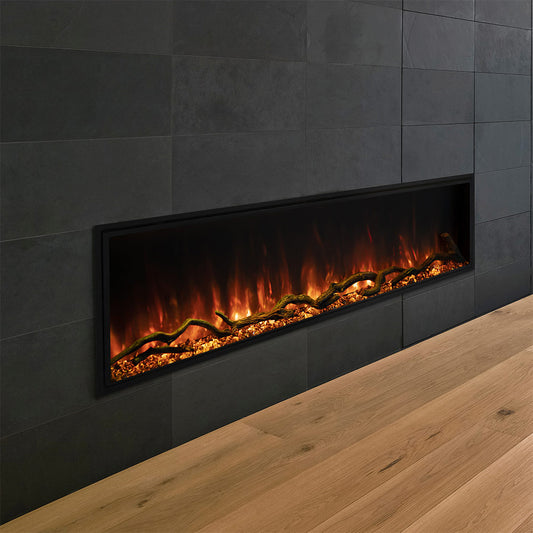 Modern Flames 56-Inch Landscape Pro Slim Built-In Linera Electric Fireplace, Fully Recessed Fireplace