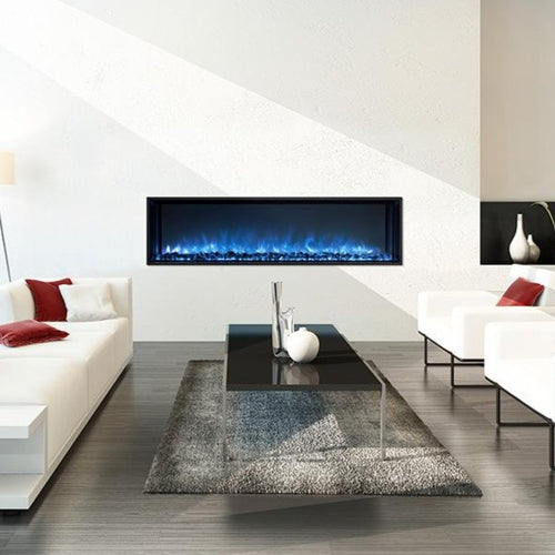 Built-In Electric Fireplace In A Living Room Interior With White Walls | Modern Flames 60