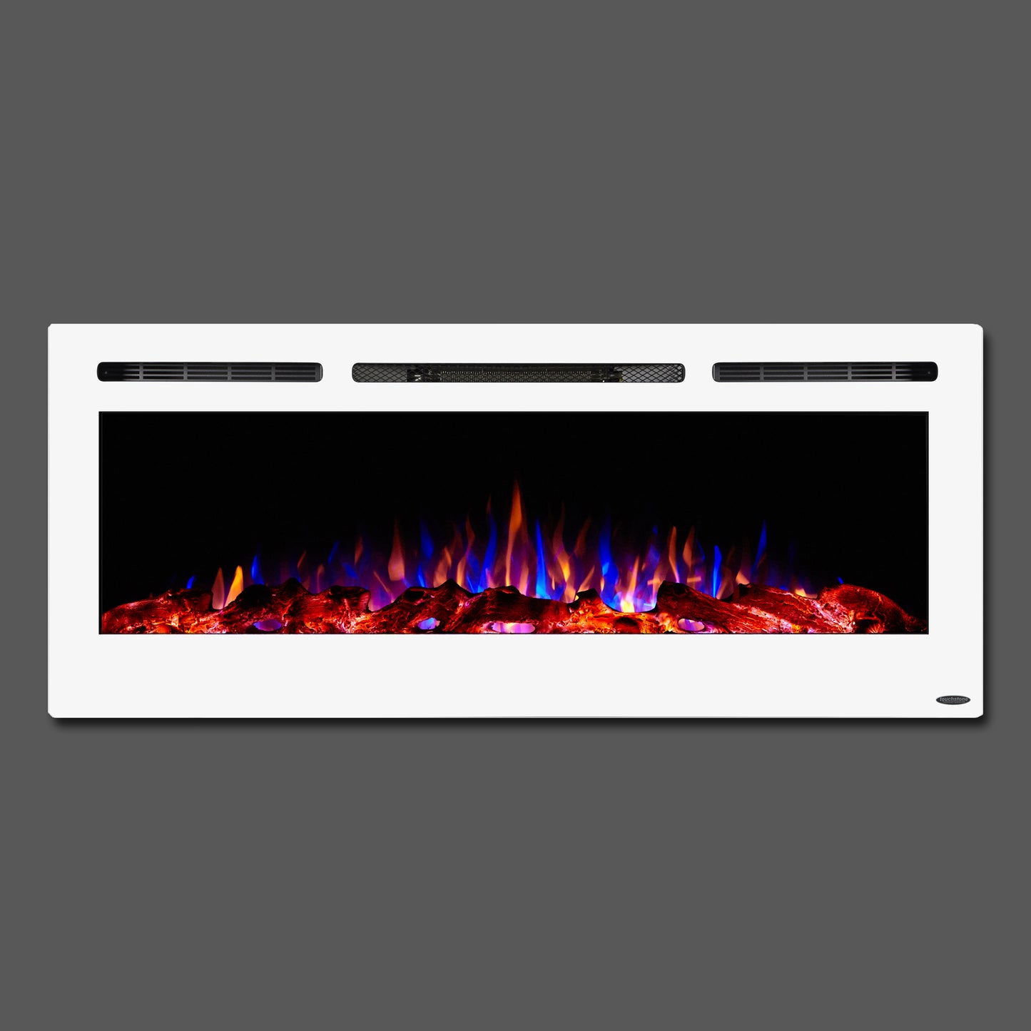 Touchstone Sideline 50" White Recessed or Mounted Electric Fireplace
