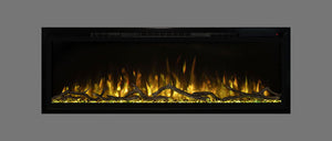 Modern Flames Slimline 100" Built-In Linear Electric Fireplace with Gold Flames - Very Good Fireplaces