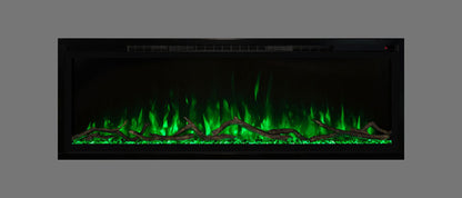 Modern Flames Slimline Fireplace - 60" Wall Mount or Recessed Electric Fireplace with Green Flames - Very Good Fireplace