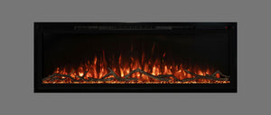 Modern Flames Slimline 100" Built-In Linear Electric Fireplace with Orange Flames - Very Good Fireplaces