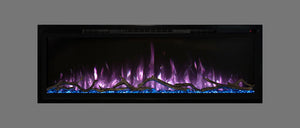 Modern Flames Slimline Fireplace | 50" Wall Mount or Recessed Electric Fireplace with Pink Flame - Very Good Fireplaces