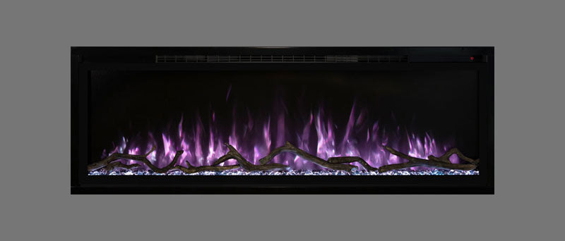 Modern Flames Slimline Fireplace | 50" Wall Mount or Recessed Electric Fireplace with Pink Flame and Multicolored- Very Good Fireplaces