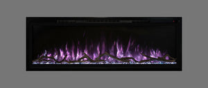Modern Flames Slimline 100" Built-In Linear Electric Fireplace with Pink Flames - Very Good Fireplaces
