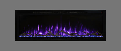Modern Flames Slimline 74" Built-In Linear Electric Fireplace in Purple and Blue - Very Good Fireplaces