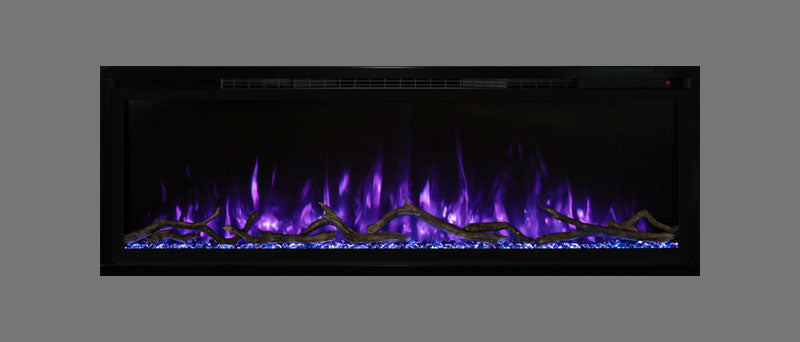 Modern Flames Slimline 100" Built-In Linear Electric Fireplace in Purple and Blue - Very Good Fireplaces