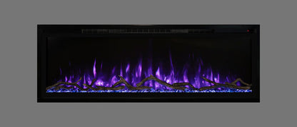 Modern Flames Slimline 100" Built-In Linear Electric Fireplace in Purple and Blue - Very Good Fireplaces