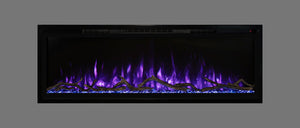 Modern Flames Slimline 100" Built-In Linear Electric Fireplace in Purple and Blue - Very Good Fireplaces