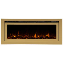 Load image into Gallery viewer, Touchstone The Sideline Deluxe Gold 50&quot; 86275 Recessed Smart Electric Fireplace