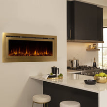 Load image into Gallery viewer, Touchstone The Sideline Deluxe Gold 50&quot; 86275 Recessed Smart Electric Fireplace